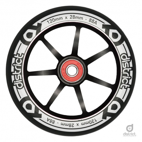 District Scooters 120mm LP 28mm Wide Alloy Core Wheel - Black / Black